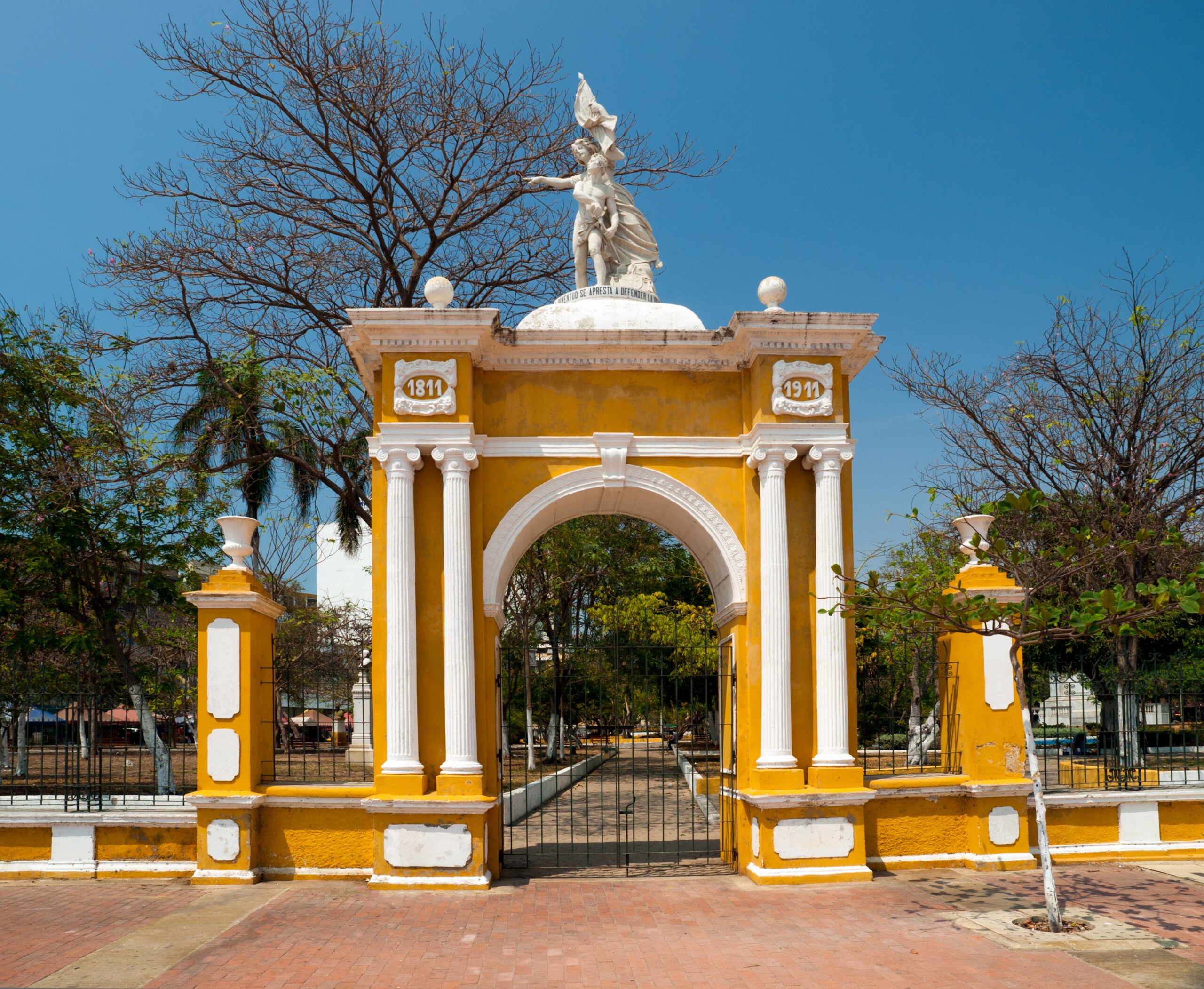 Parque Centenario (Centenary Park) in the Getsemaní Neighborhood of Cartagena, was built in 1911 to commemorate a century of independence from Spain./Getty Images