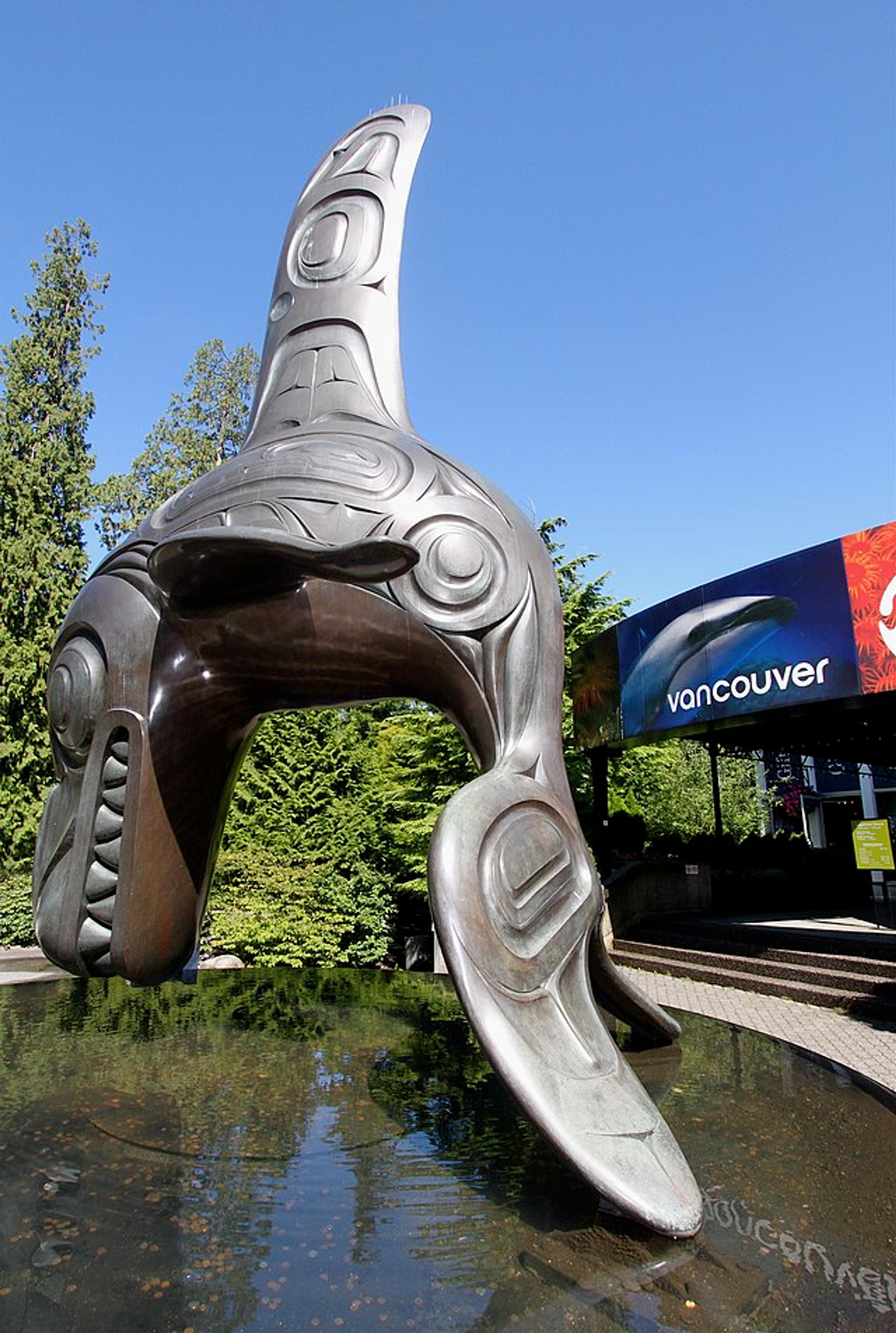 Bill Reid Orca sculpture outside Vancouver Aquarium