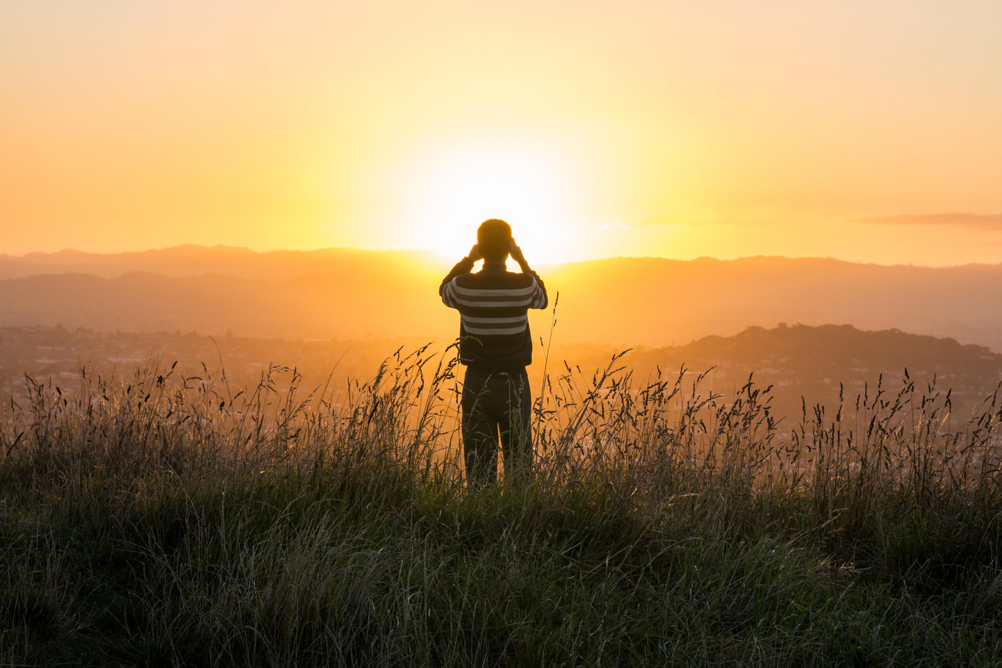 The sun sets on Mount Eden, Long association with Māori culture./Getty Images