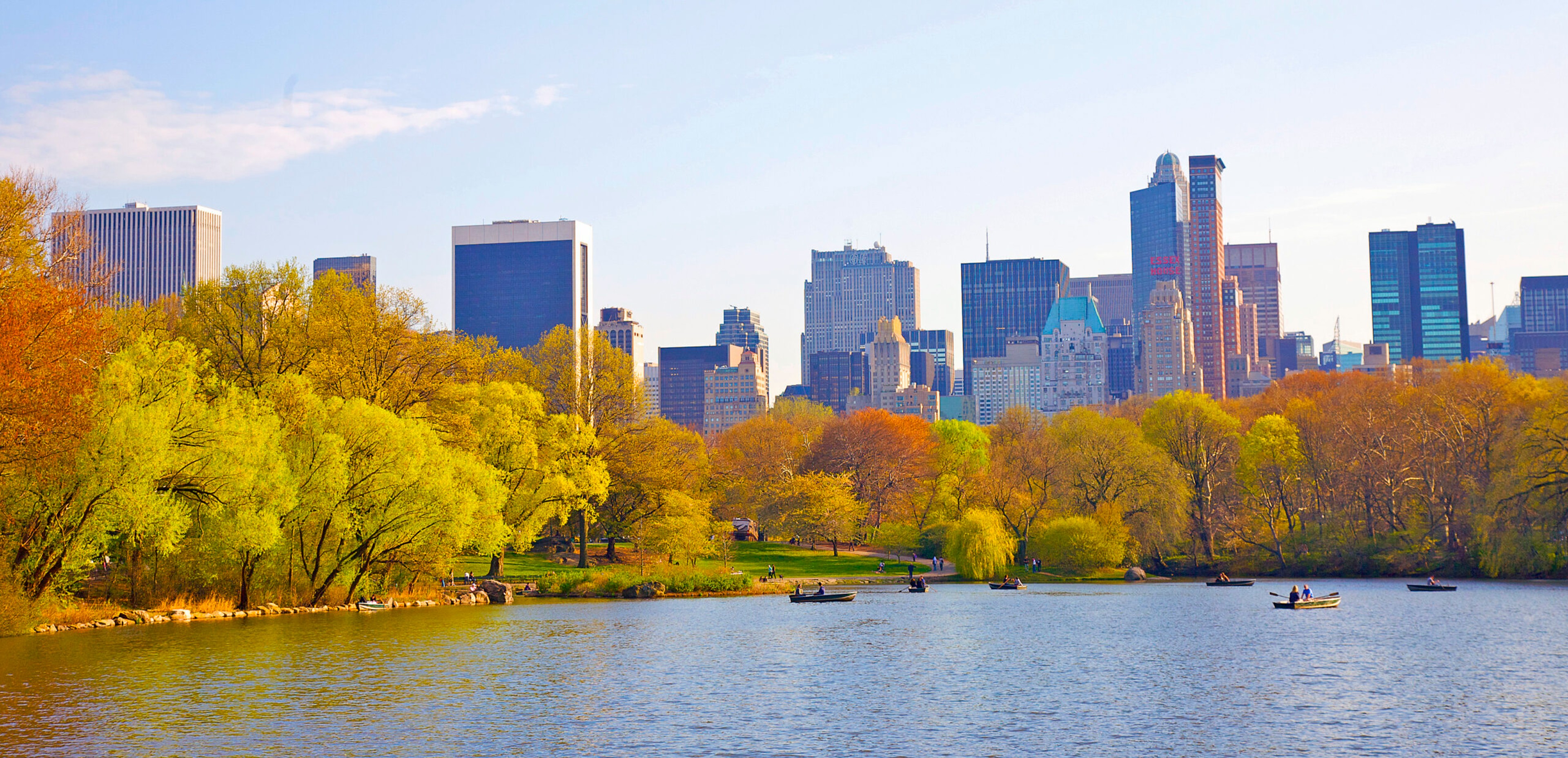 Rowboats on the Lake in Central Park, looking south from the Ramble, New York/Getty Images
