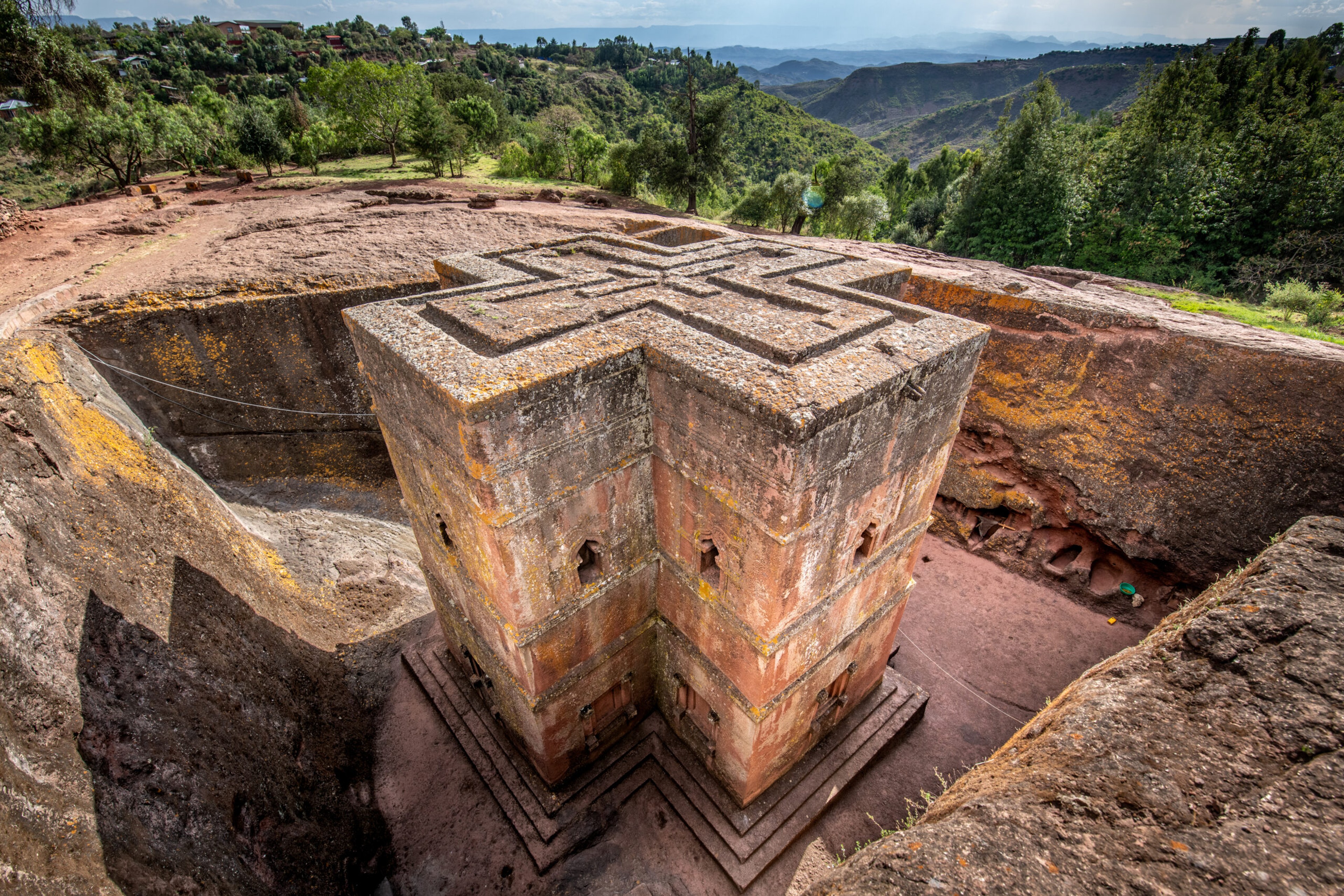 Rock-hewn monolithic church of Bet Giyorgis (Church of St. George) in Lalibela , Ethiopia/Getty Images