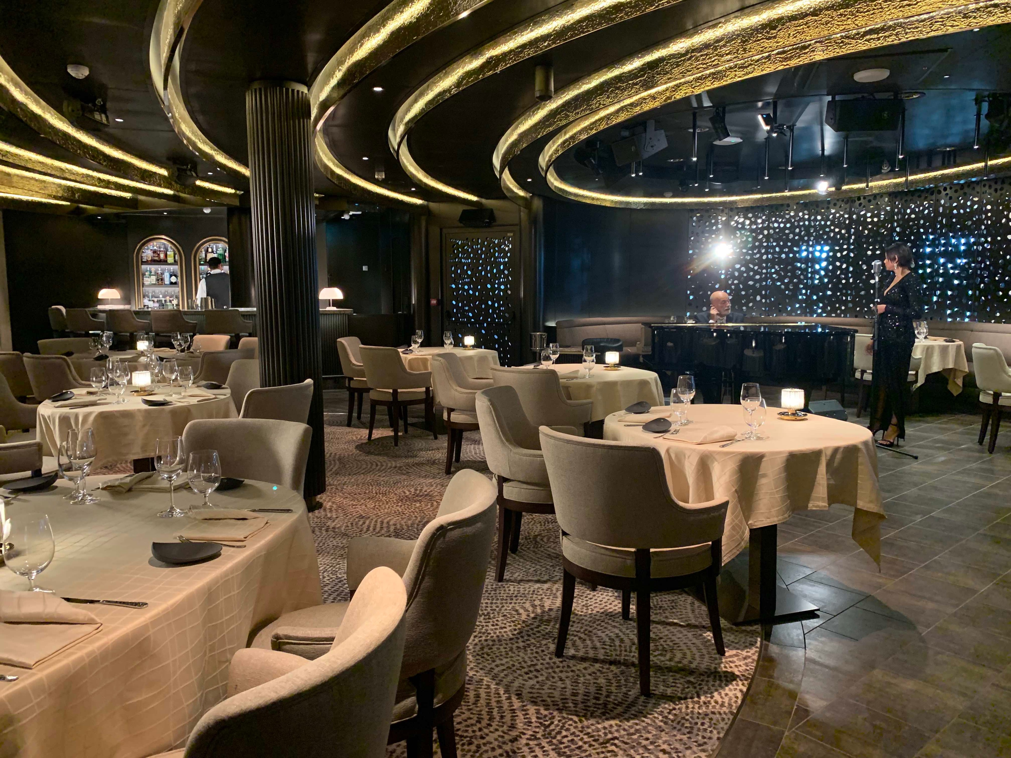 Silver Note entertainment duo is getting ready to perform. On Silver Nova. Photo by Teijo Niemela for Silversea.