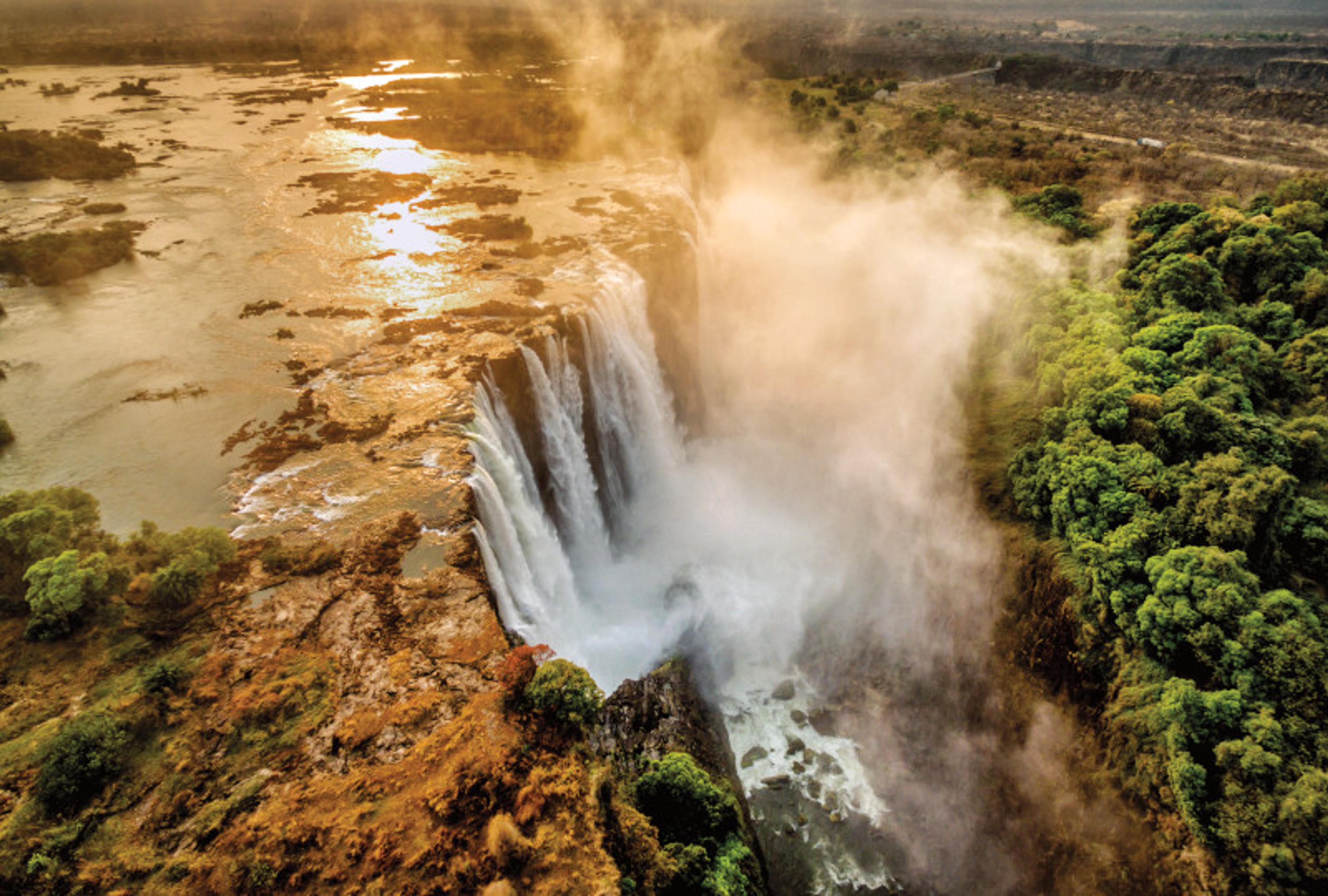 Victoria Falls on the Zambezi River in Zimbabwe