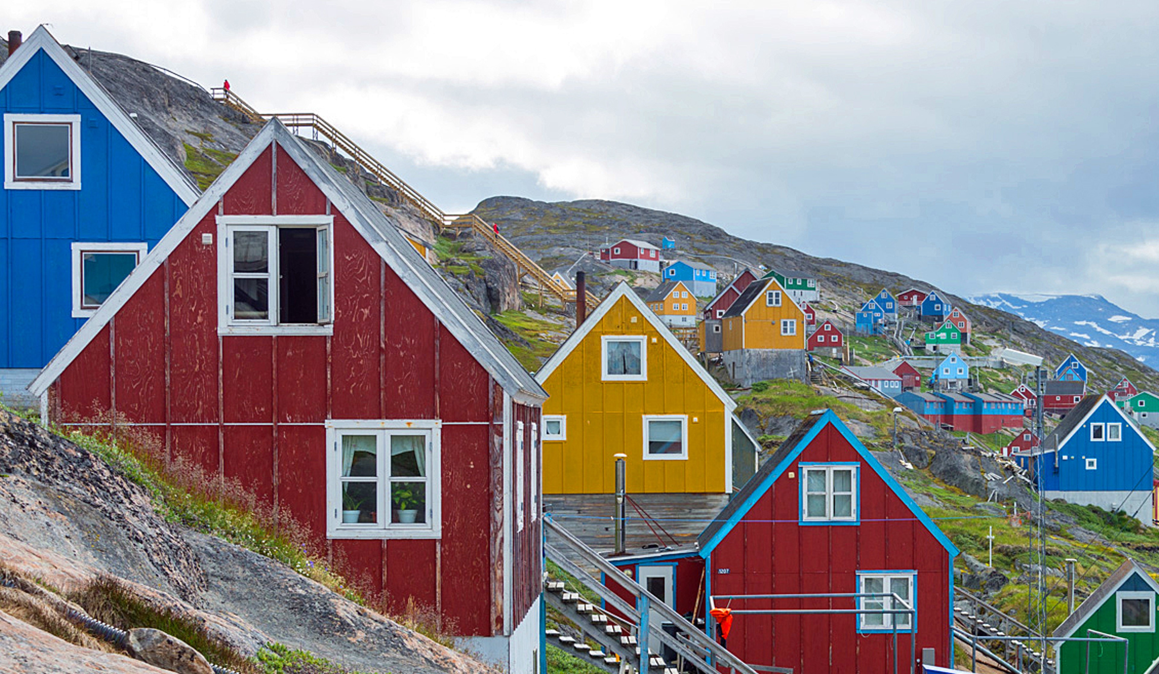 House in Kangaamiut, Greenland, dot the hills./Photo by David Swanson for Silversea