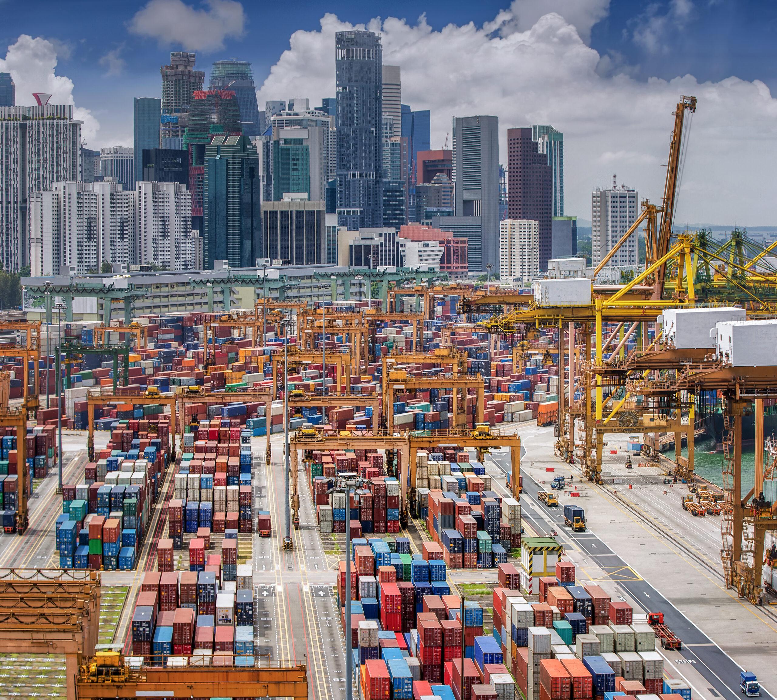 Ports, including Singapore (pictured), are notoriously busy places so if you're meeting someone for the day, choose an obvious place and be sure to carry a cell phone./Shutterstock