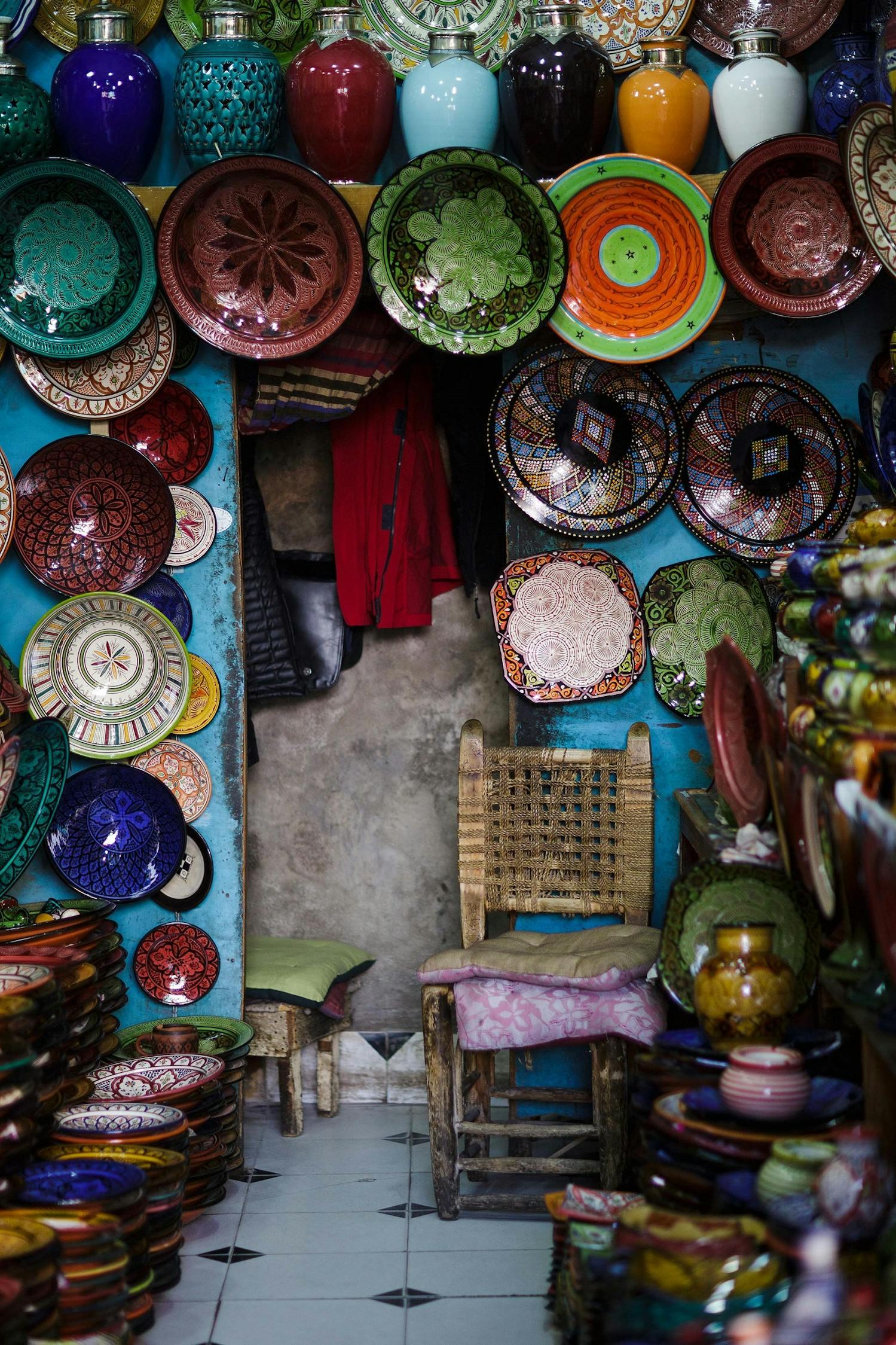 Traditionally designed, hand-crafted ceramics in Marrakesh, Morocco./Lucia Griggi