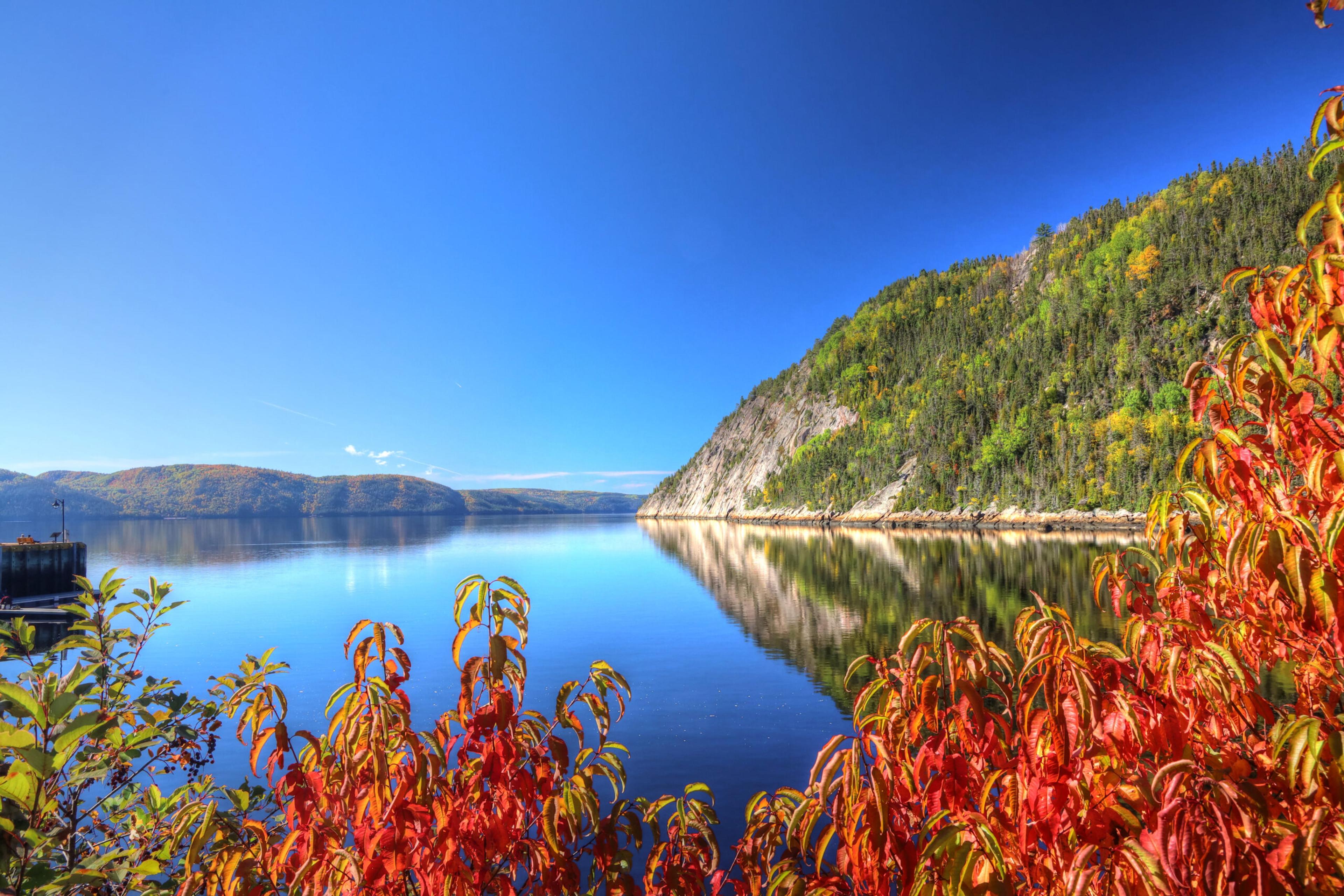 Sunny, fall day in Saguenay River Fjord. Make sure you have a jacket and waterproof shoes just in case./Getty Images