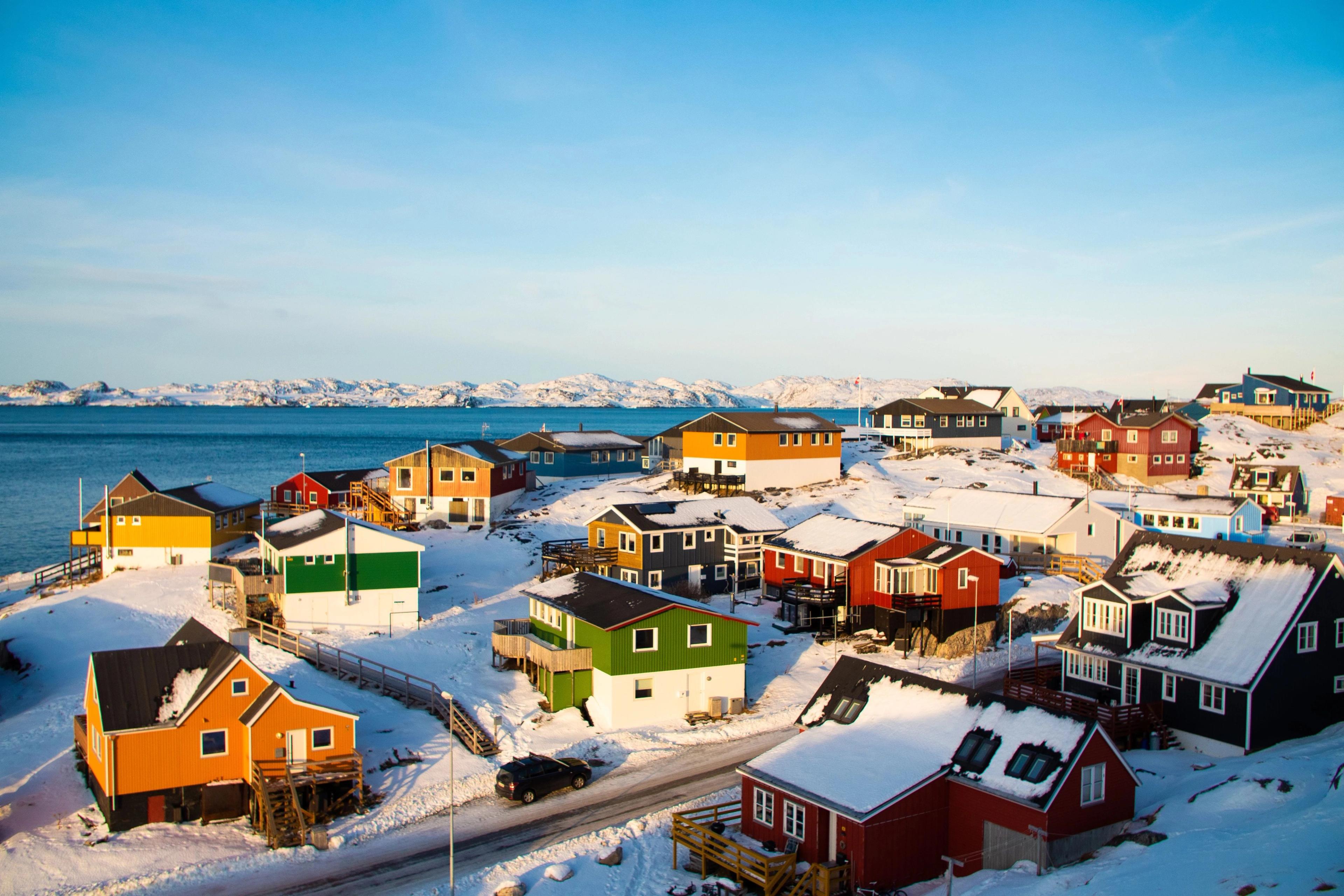 Nuuk, the capital and largest city of Greenland, Known for its striking contrast between modern life and vast Arctic nature.