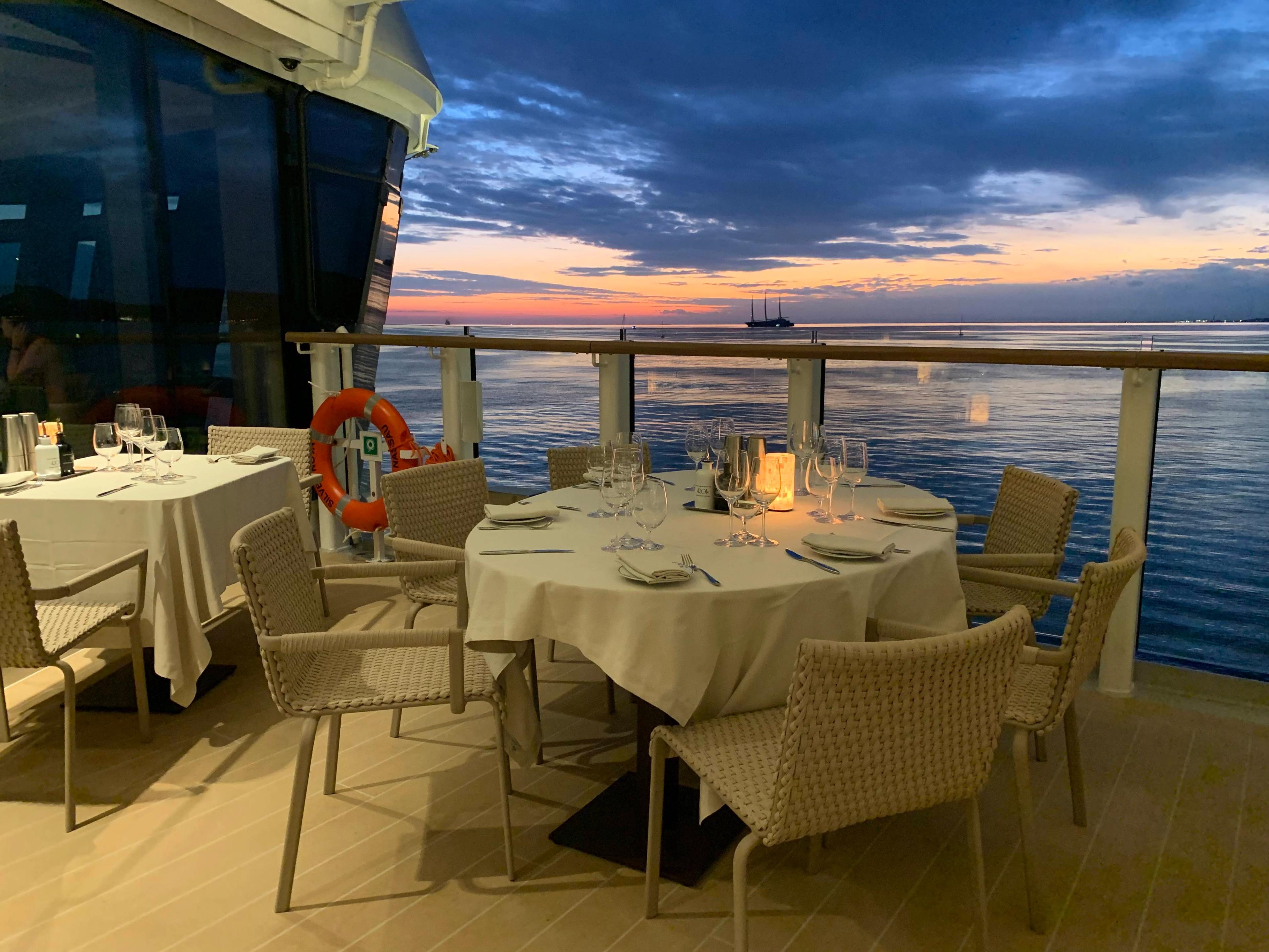 Perfect setting: La Terraza, alfresco, at sunset. Photo by Teijo Niemela for Silversea.