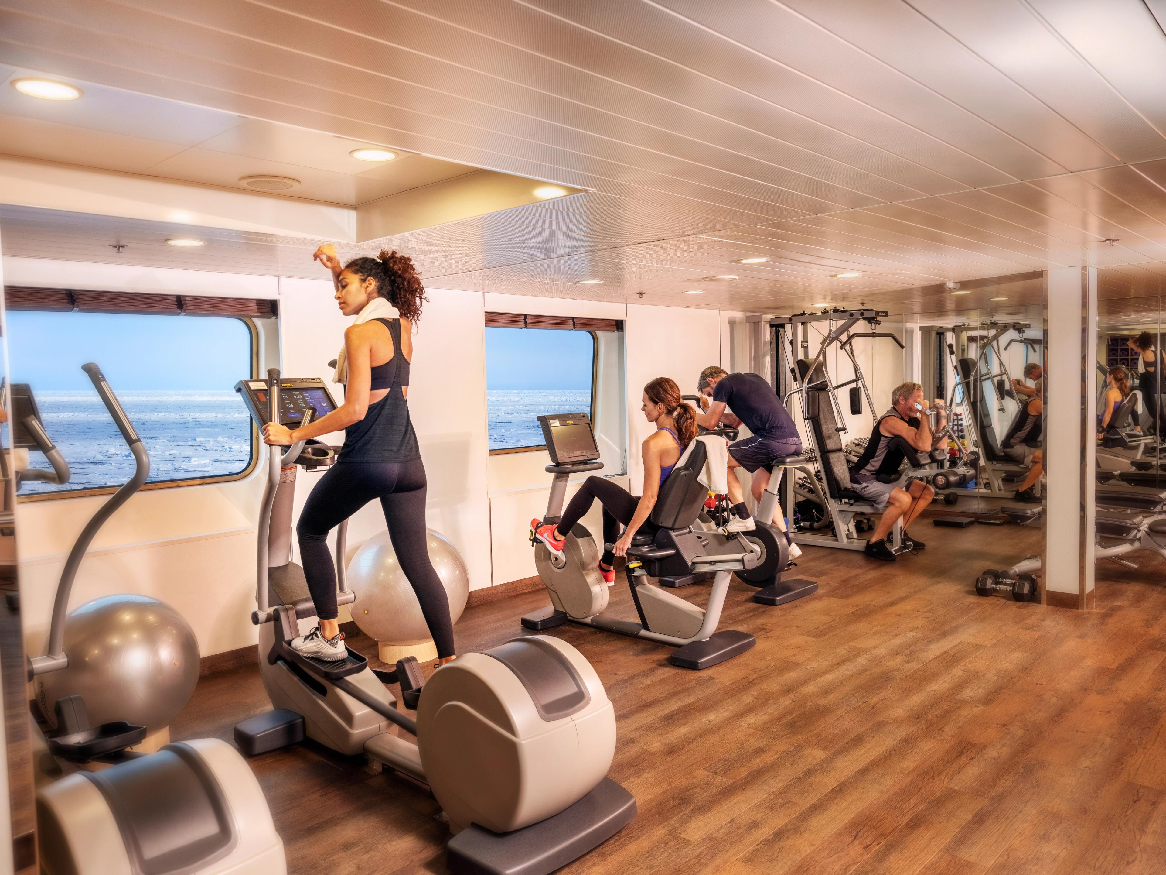 Guests on Silver Cloud luxury cruise ship enjoy access to a state-of-the-art Fitness Center.