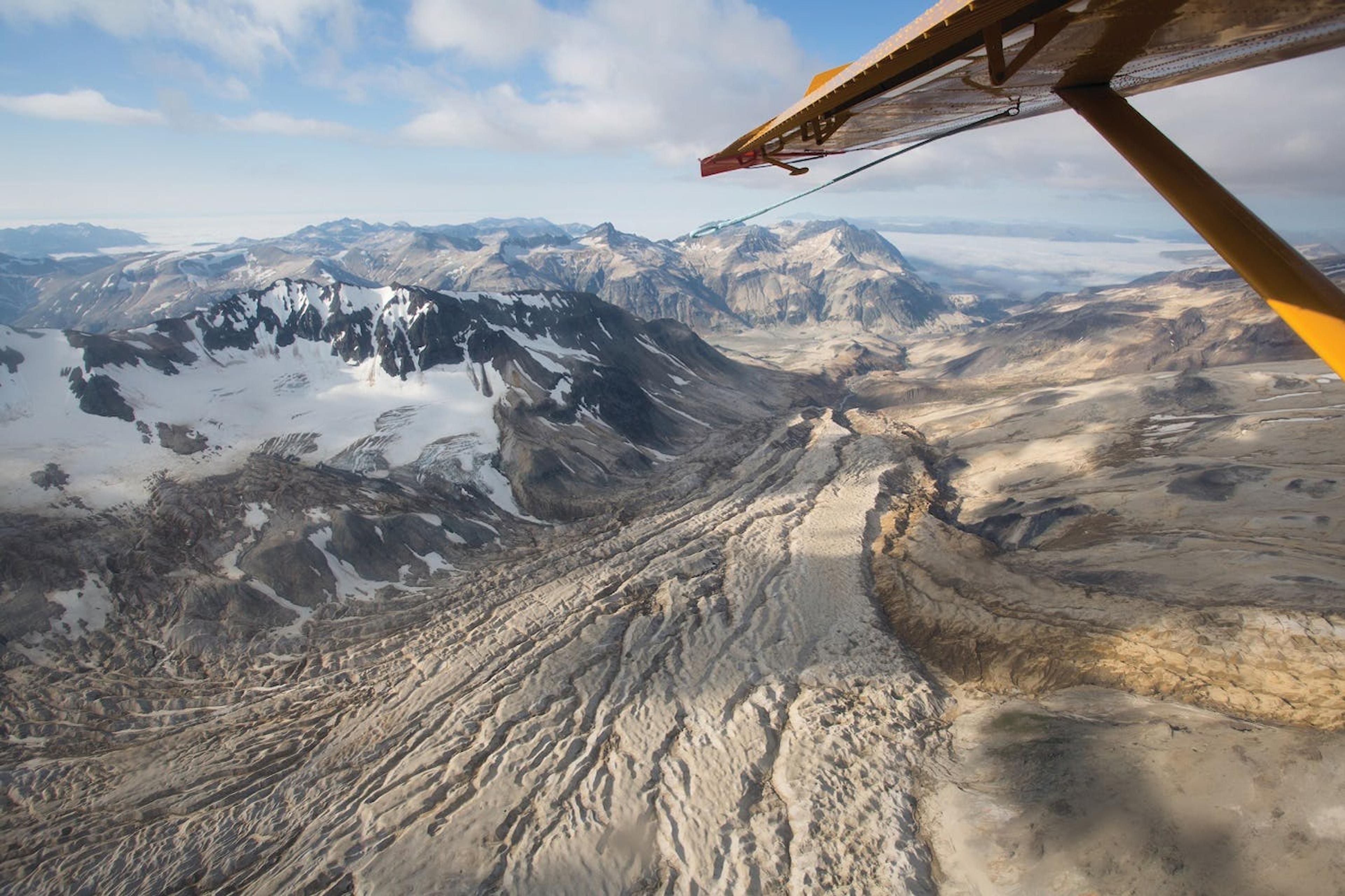 Photographer Lucia Griggi climbs high above the mountains to gain an aerial view of Alaska's glaciers./Lucia Griggi