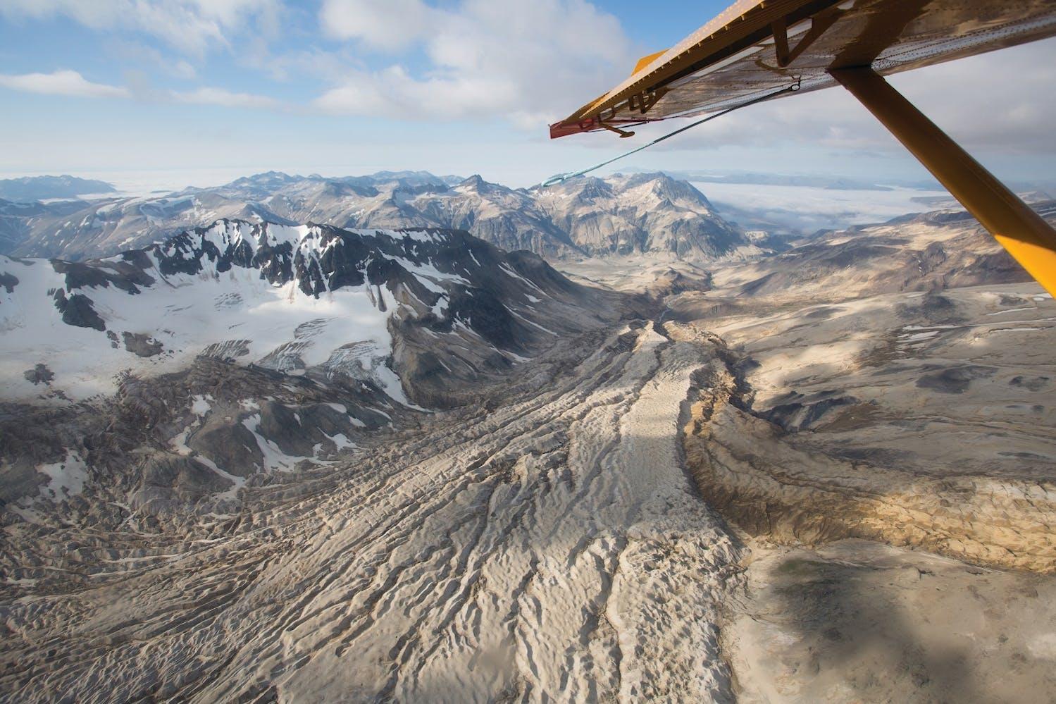 Photographer Lucia Griggi climbs high above the mountains to gain an aerial view of Alaska's glaciers./Lucia Griggi