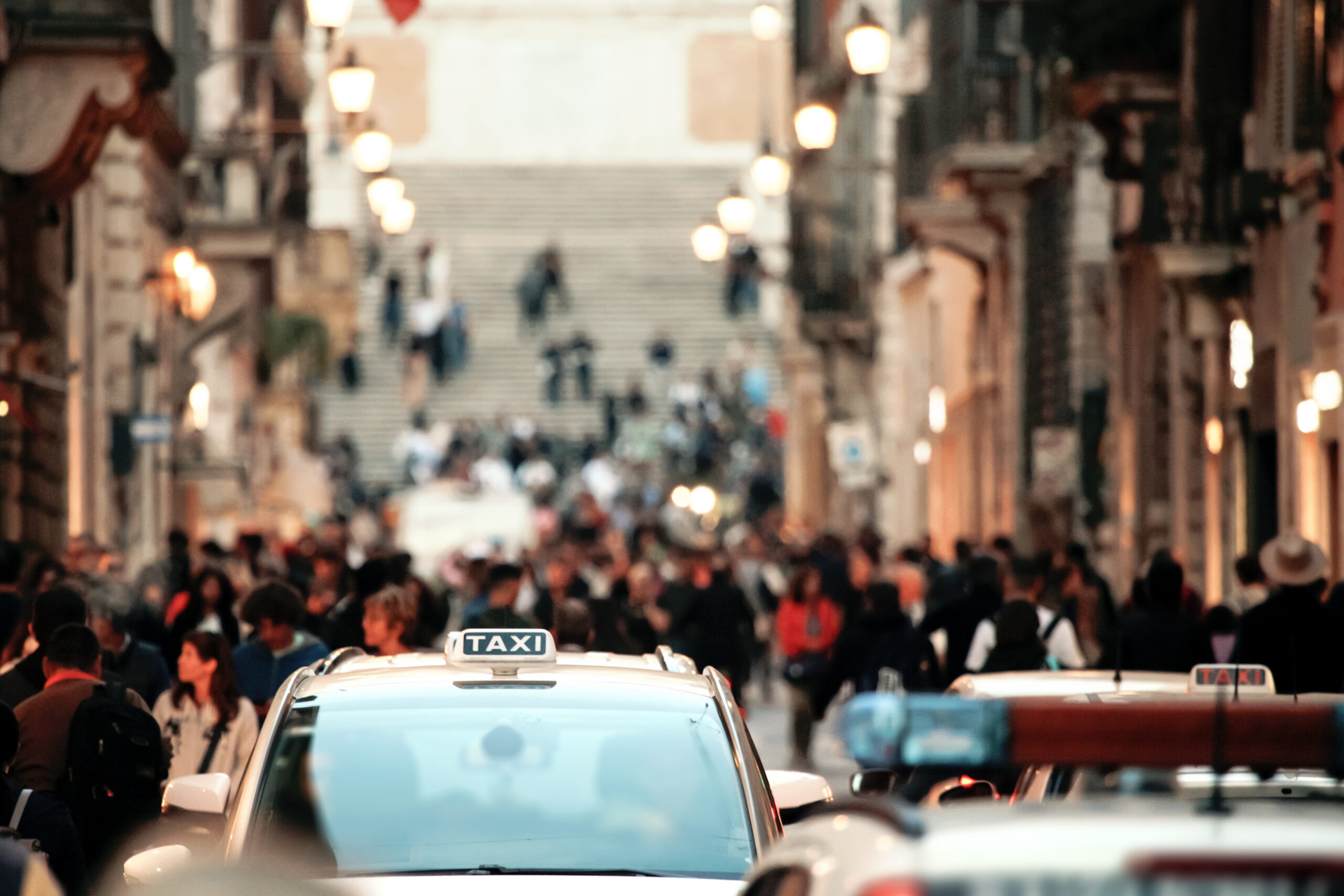 How crowded is Rome? Try the taxi test: Calculate how long it takes to hail a cab. On Via Condotti, the jammed streets hint at the answer. /Getty images
