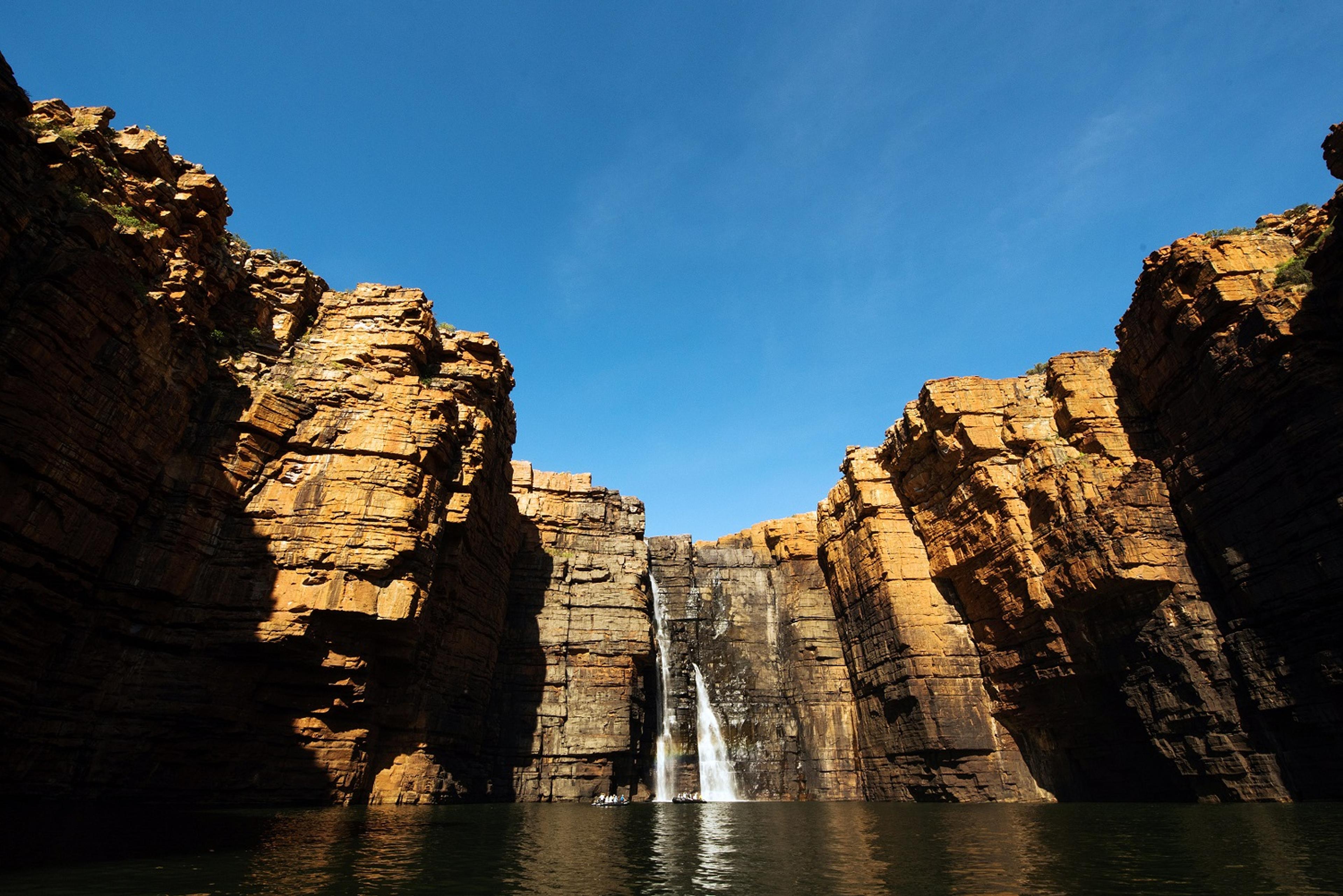 Red sandstone cliffs surround the King George Falls./Denis Elterman