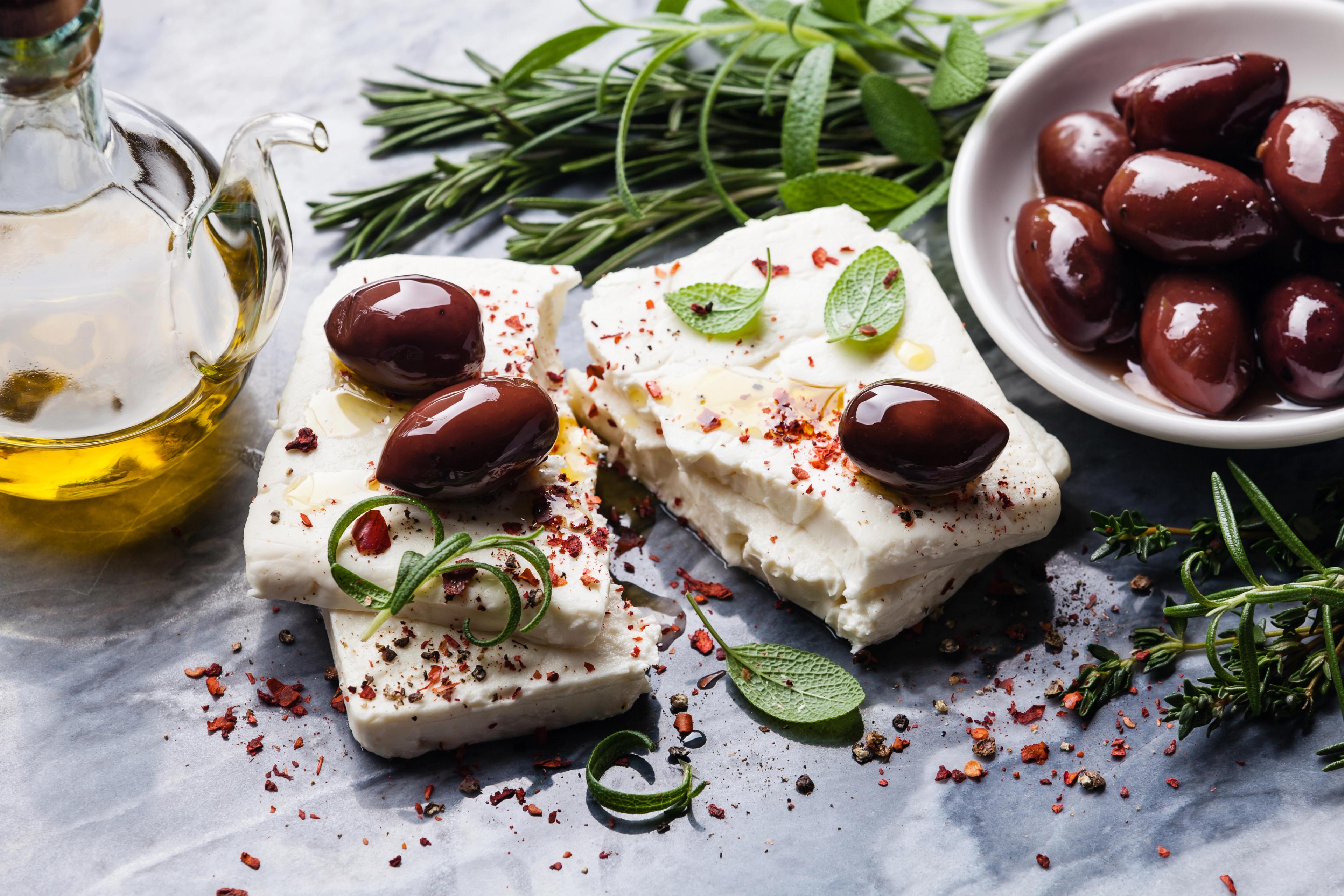 Fresh feta cheese is omnipresent in Greek dishes./Shutterstock