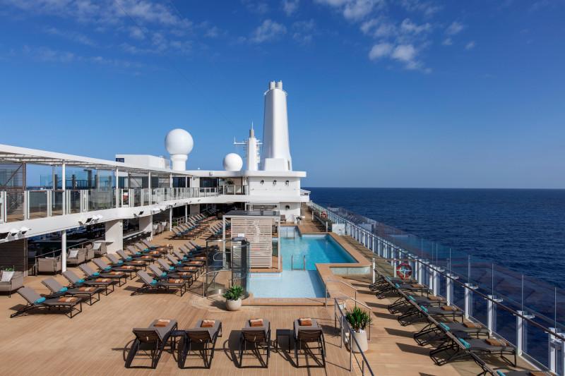 The pool deck on Silver Ray and Silver Nova showcase a new innovation in design