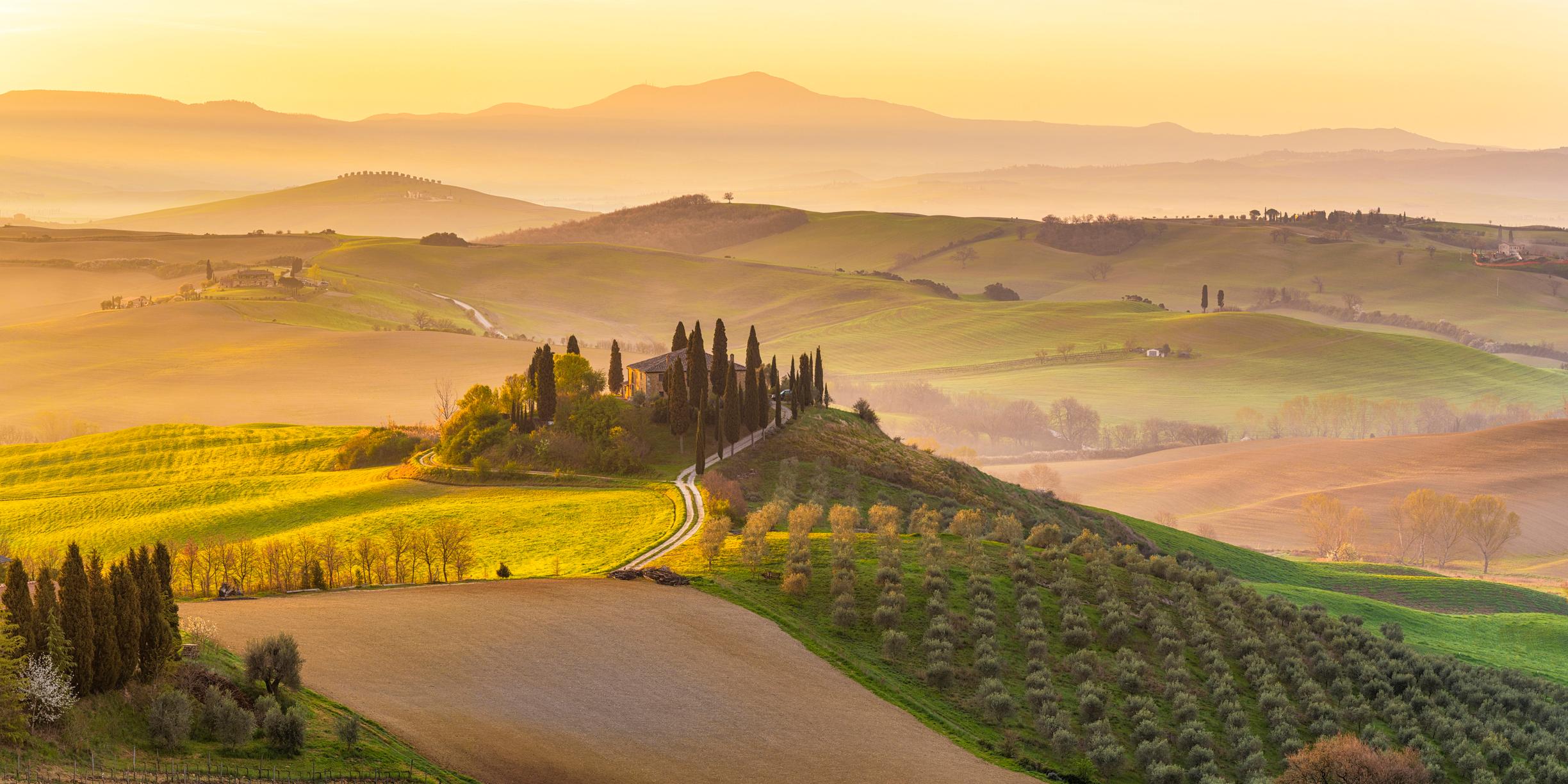 The Tuscan countryside is one of the settings for Silversea's special events, World Cruise 2028./Getty
