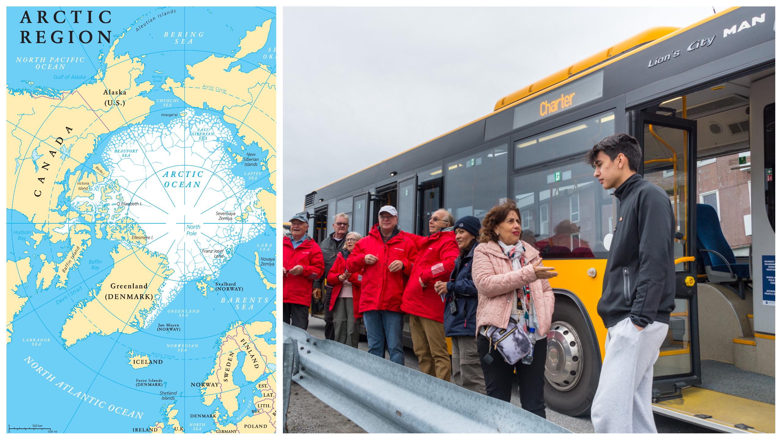 Silversea guests learn from Greenlandic resident Niklas Andersen in Nuuk, Greenland./Photo by David Swanson/Map Shutterstock
