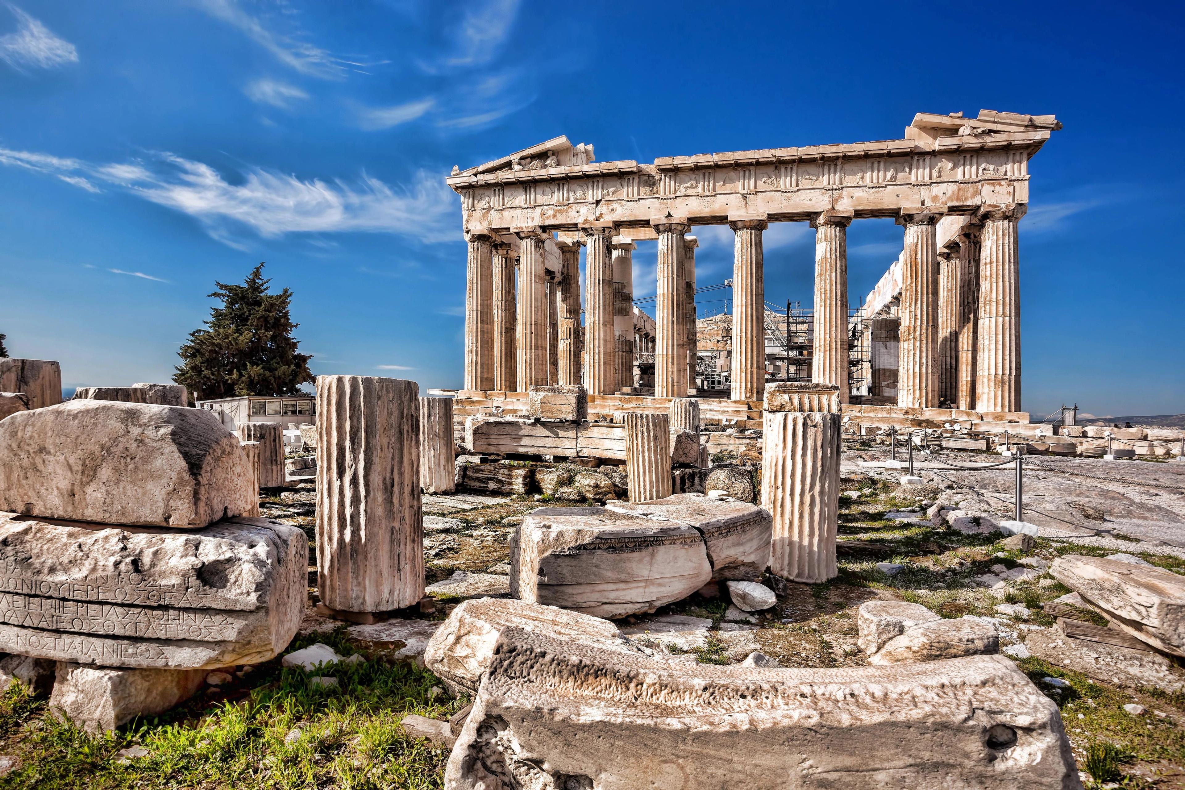 Parthenon, located on the Acropolis in Athens, Greece.