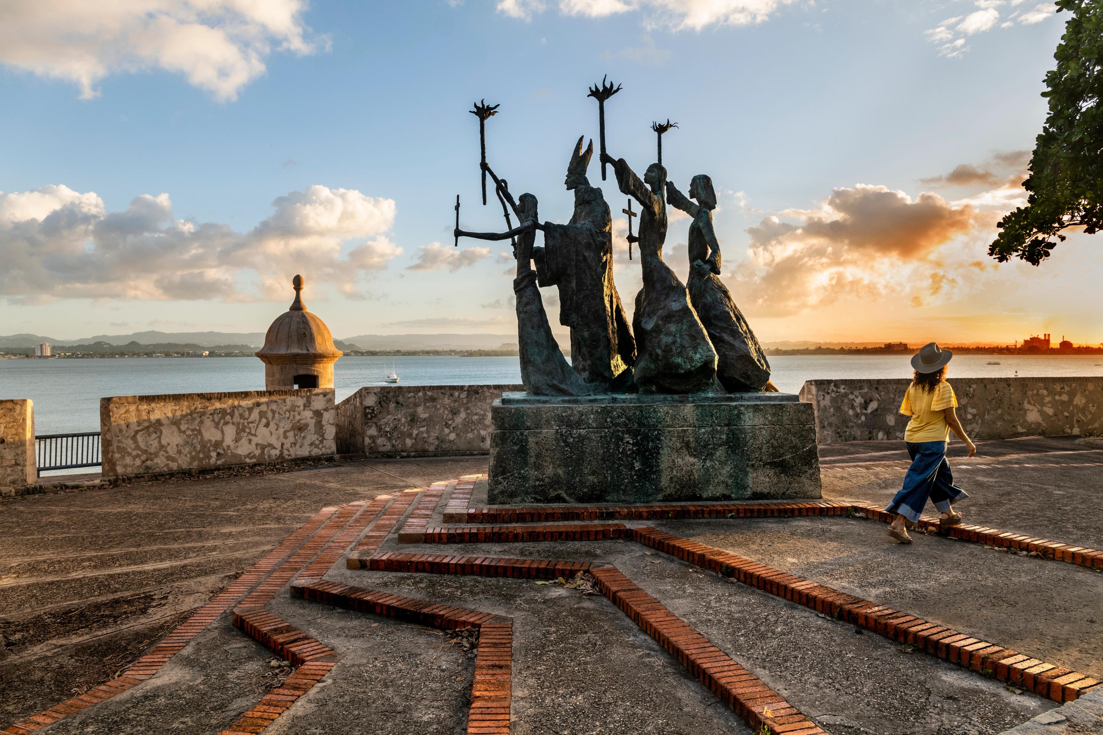 This historic plaza is tucked away along the fortified walls of Old San Juan, Puerto Rico, offering sweeping views of the San Juan Bay.