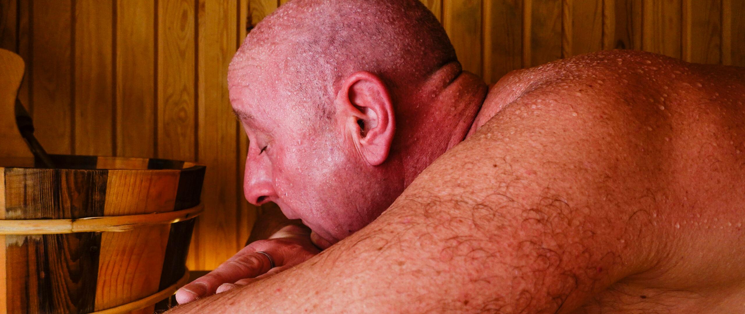 A man sweats in a sauna in Sweden, where temps may reach 200 degrees./Getty Images