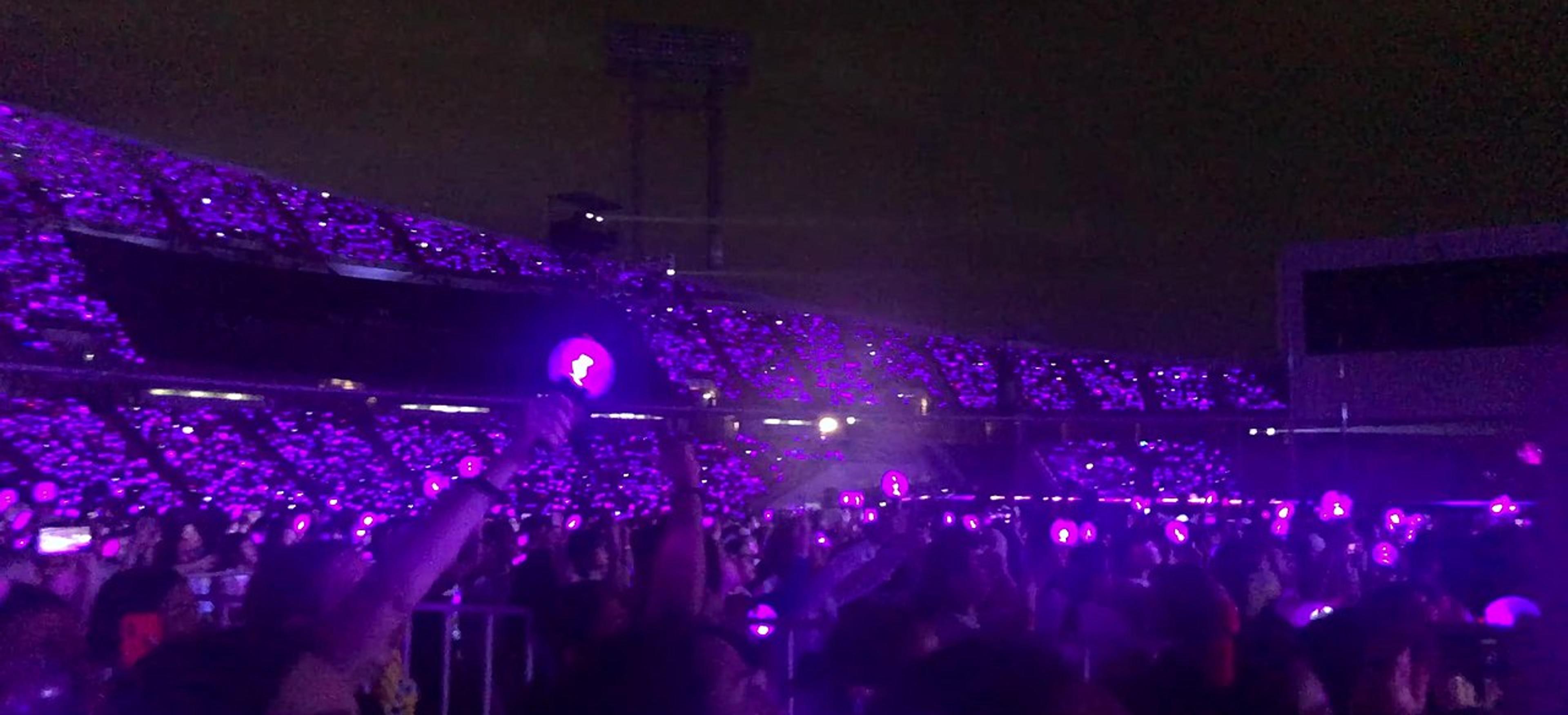 If it's purple, it must be BTS, as evidenced by the lilac haze at the Love Yourself Tour in Bangkok, Thailand, in 2019./Wikimedia Commons photo by Chris Belison