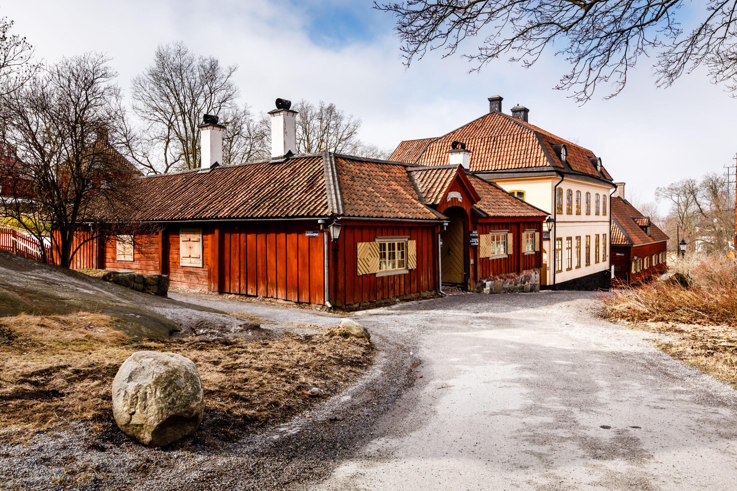 Traditional Swedish Houses in Skansen National Park, Stockholm, Sweden/Getty Images