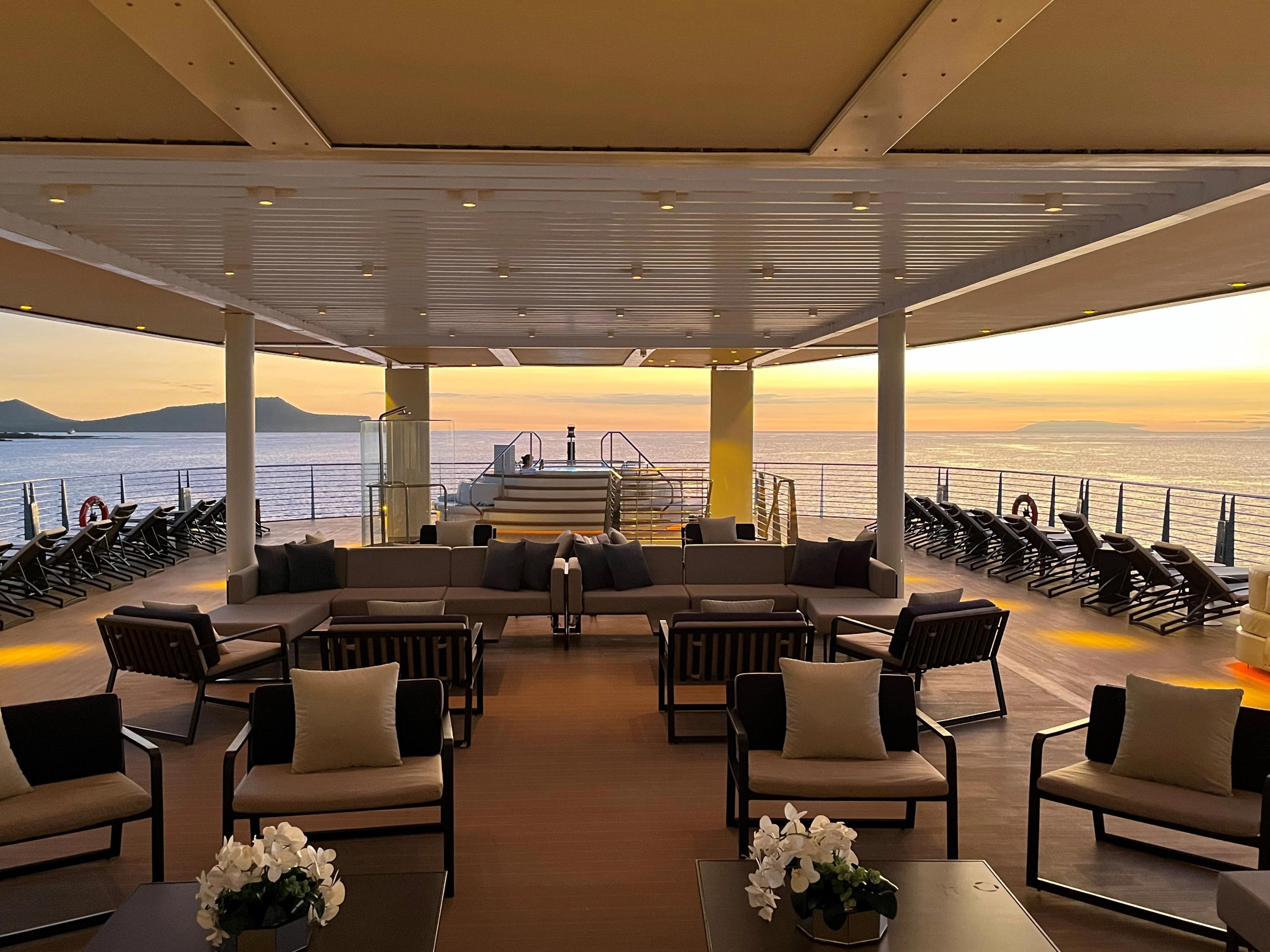 Breathtaking sunsets in Galápagos, aboard Silversea's Silver Origin. Photo by Peter Shanks