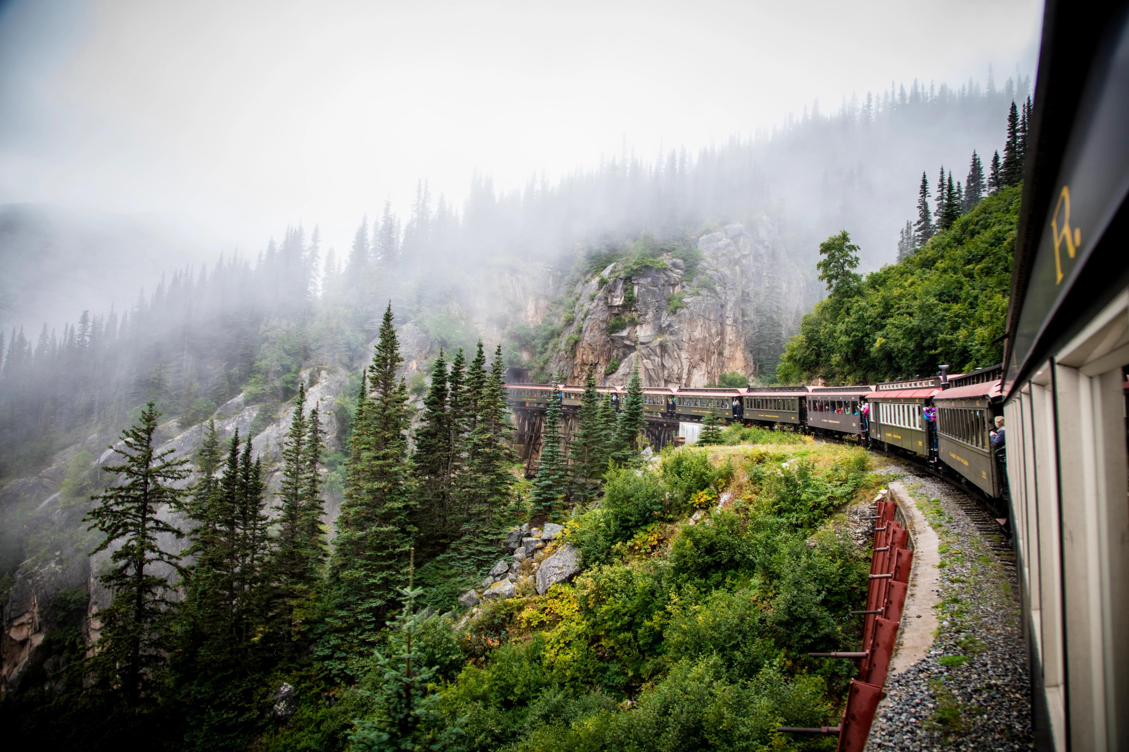 The famous White Pass & Yukon Route Railroad located in Skagway, Alaska.