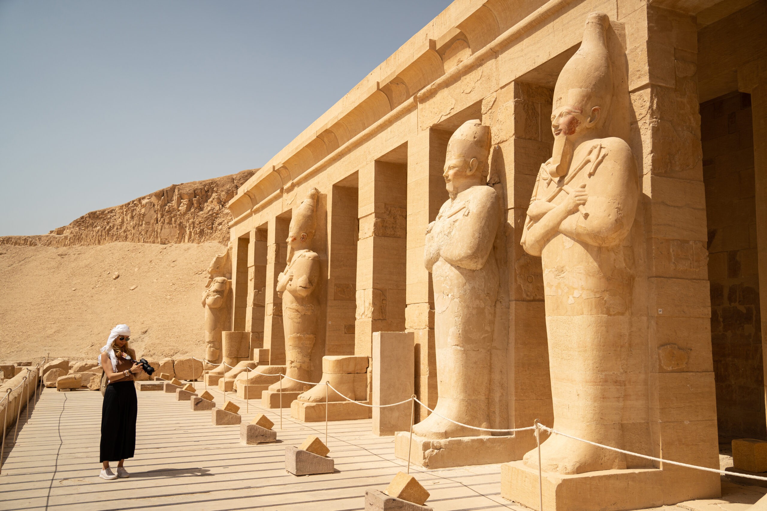 The incredible Temple of Queen Hatshepsut, a female king, Luxor Egypt/Getty Images