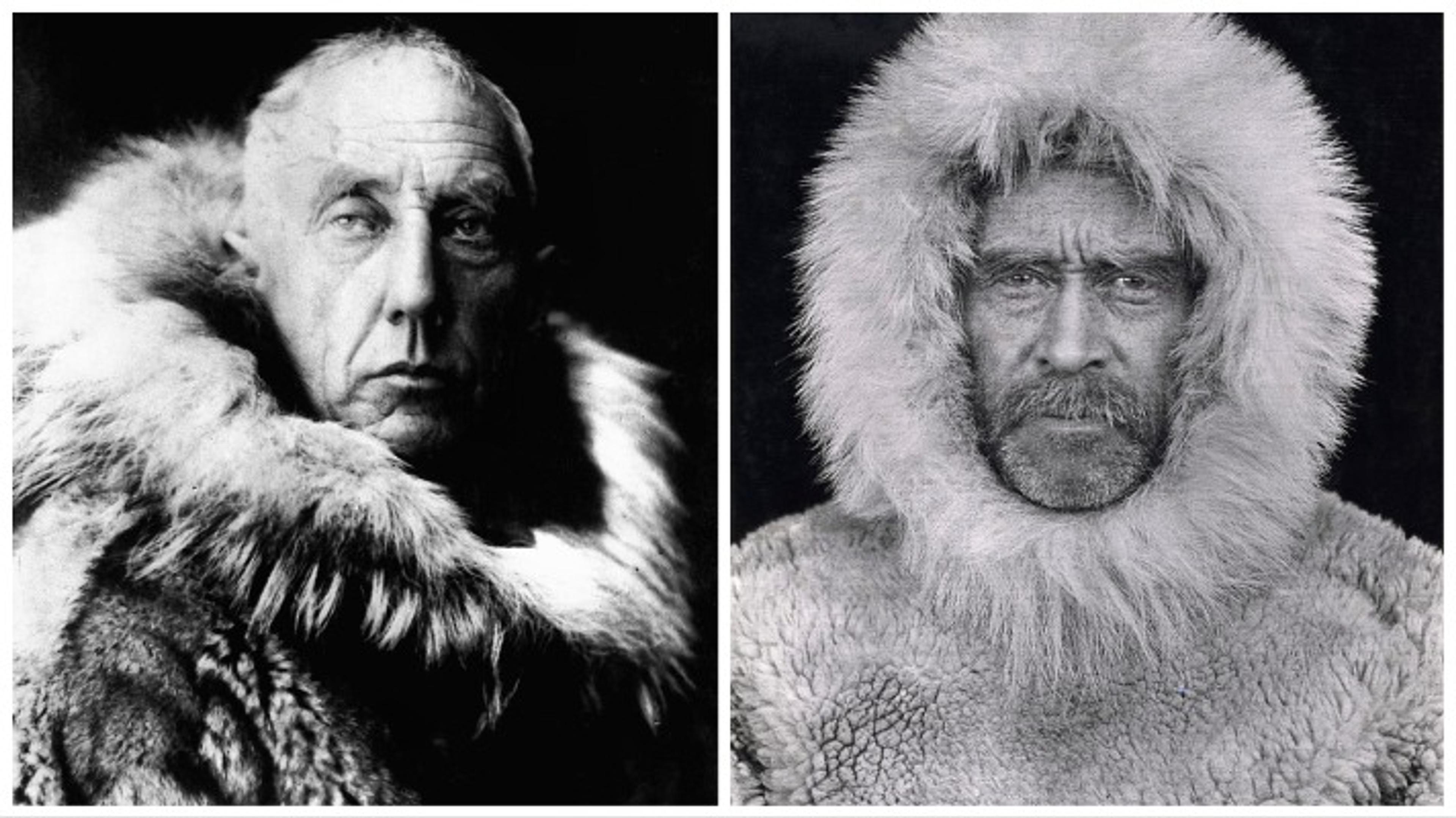 Norwegian Roald Amundsen (left) drifted over the North Pole in a dirigible in 1926. American Robert Peary went to the Arctic in 1909 and is credited, perhaps incorrectly, with being the first explorer to make it there./Wikimedia Commons