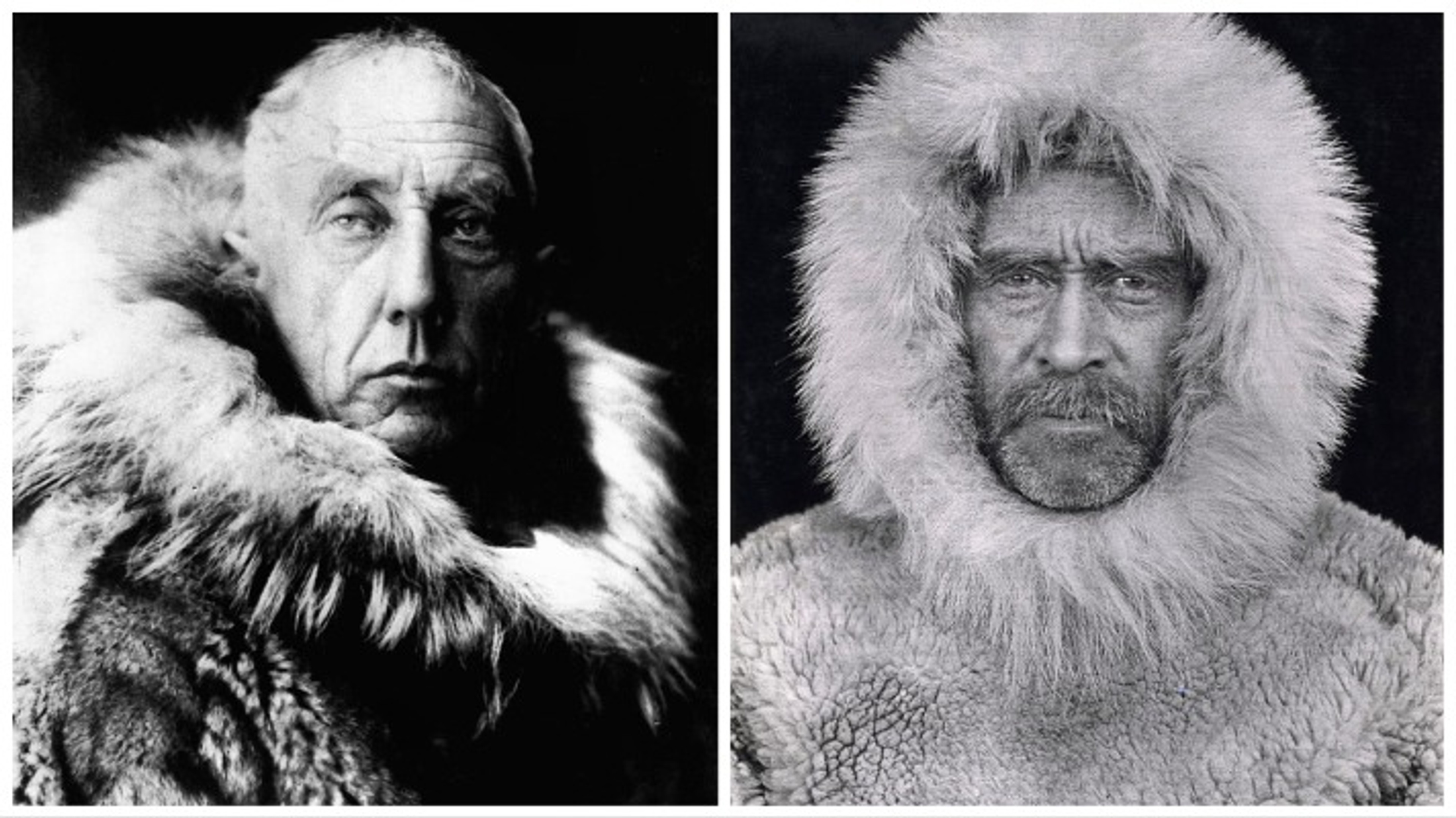 Norwegian Roald Amundsen (left) drifted over the North Pole in a dirigible in 1926. American Robert Peary went to the Arctic in 1909 and is credited, perhaps incorrectly, with being the first explorer to make it there./Wikimedia Commons