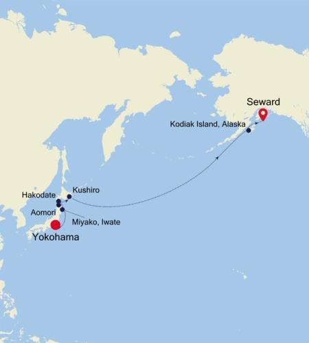 Yokohama (Tokyo) to Seward (Anchorage, Alaska)