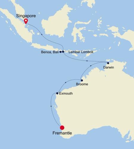 Fremantle (Perth), Western Australia to Singapore