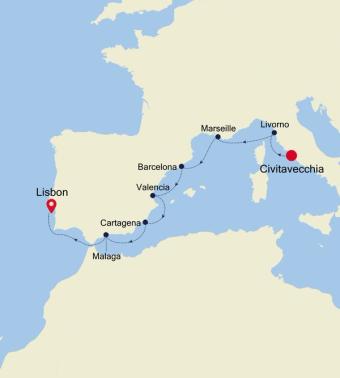 Civitavecchia (Rome) to Lisbon