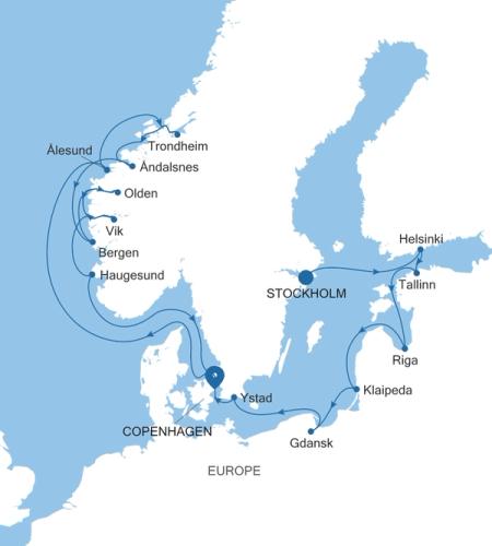 Stockholm a Copenhagen