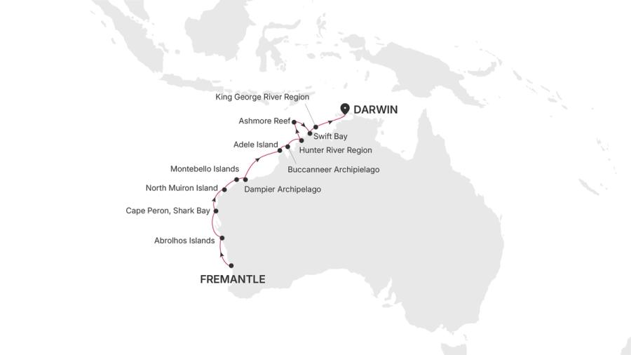 Fremantle (Perth), Western Australia nach Darwin