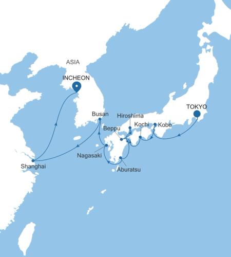 Tokyo to Incheon (Seoul)