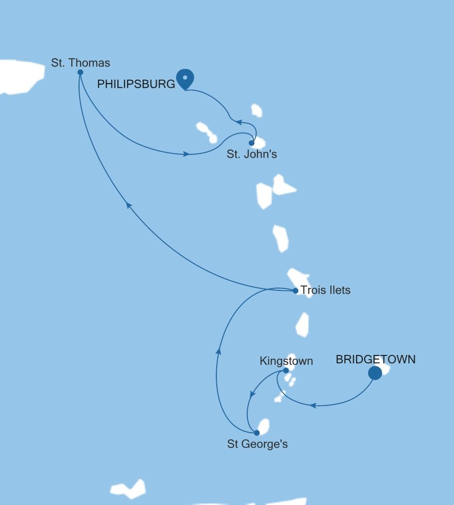 BRIDGETOWN TO PHILIPSBURG, ST. MAARTEN