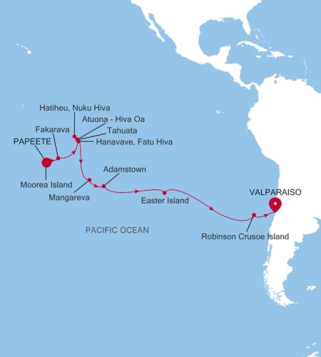 Papeete (Tahiti) a Valparaiso