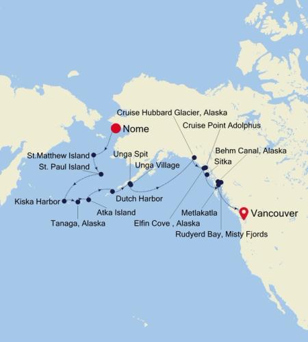 Nome, Alaska nach Vancouver