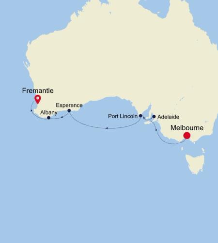Melbourne to Fremantle (Perth), Western Australia