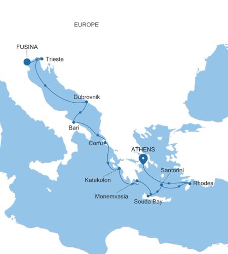 Fusina (Venice) a Athens (Piraeus)
