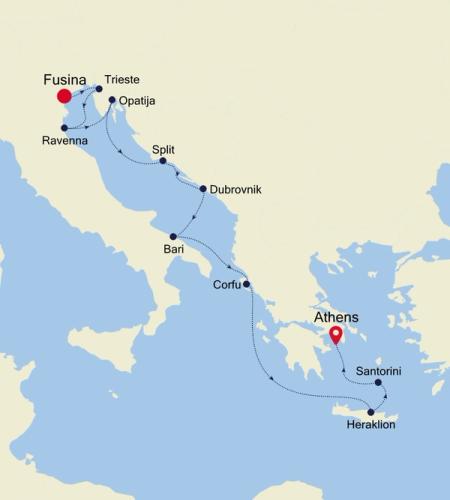Fusina (Venice) to Athens (Piraeus)