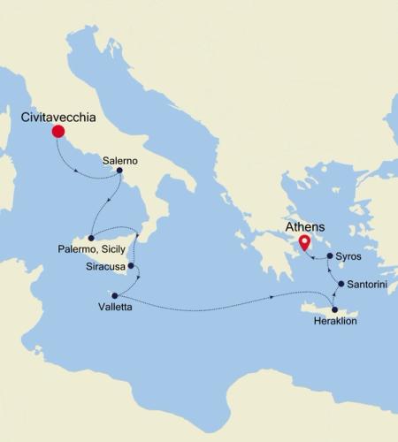Civitavecchia (Rome) to Athens (Piraeus)