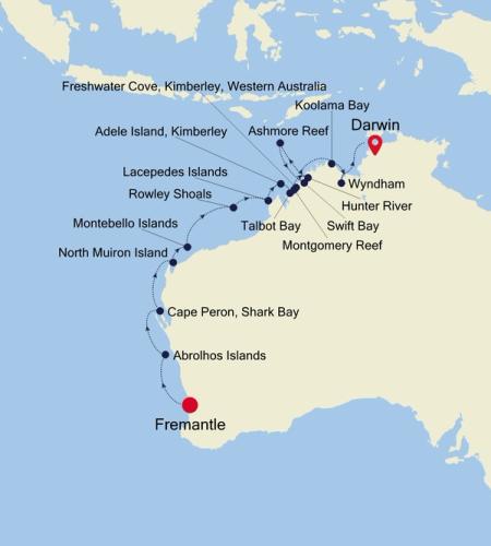 Fremantle (Perth), Western Australia nach Darwin