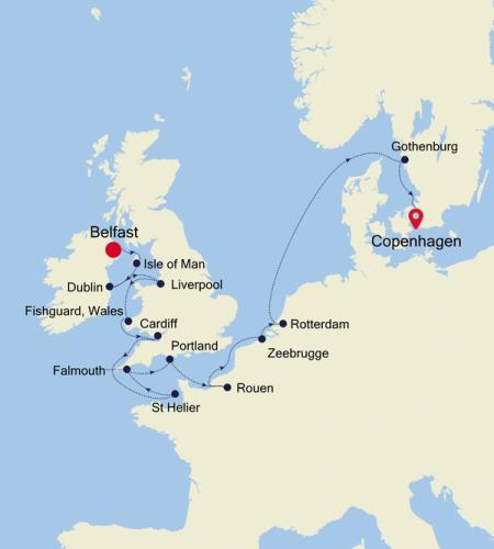 Belfast  to Copenhagen