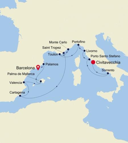 Civitavecchia (Rome) to Barcelona