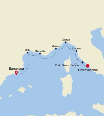 Civitavecchia (Rome) to Barcelona