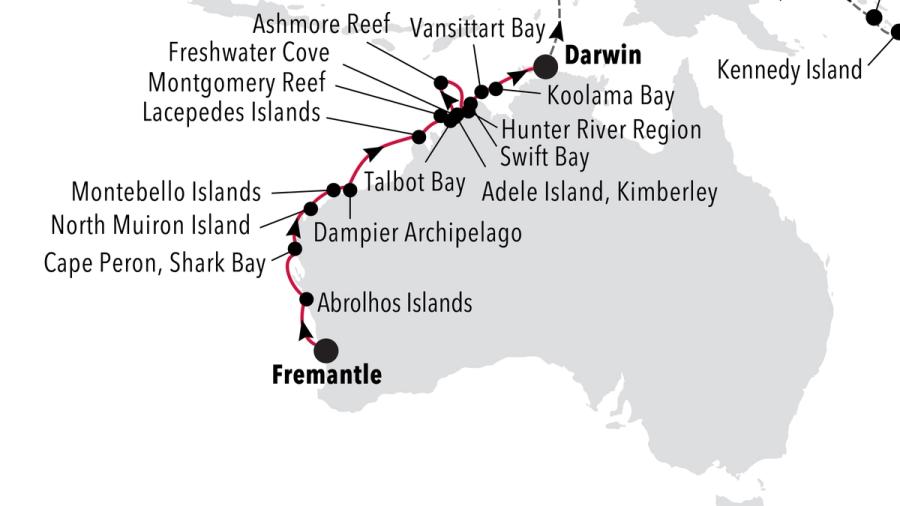 Fremantle (Perth), Western Australia a Darwin